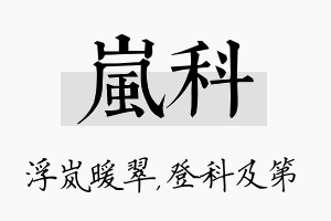 岚科名字的寓意及含义