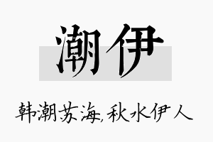 潮伊名字的寓意及含义