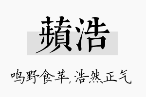 苹浩名字的寓意及含义