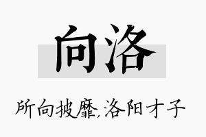 向洛名字的寓意及含义