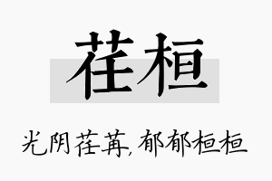 荏桓名字的寓意及含义