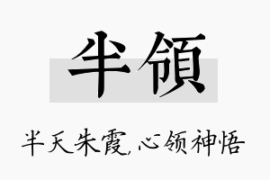 半领名字的寓意及含义