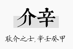 介辛名字的寓意及含义