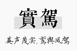 实驾名字的寓意及含义