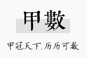 甲数名字的寓意及含义