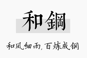 和钢名字的寓意及含义