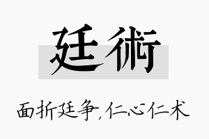 廷术名字的寓意及含义