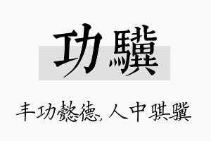 功骥名字的寓意及含义