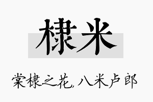 棣米名字的寓意及含义