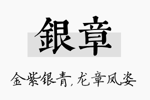 银章名字的寓意及含义