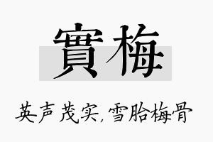 实梅名字的寓意及含义