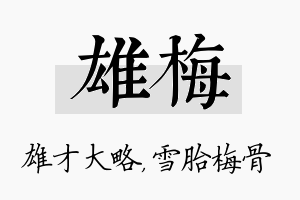 雄梅名字的寓意及含义