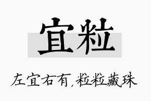 宜粒名字的寓意及含义