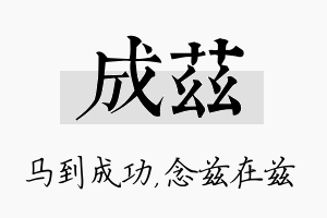 成兹名字的寓意及含义