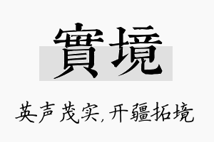 实境名字的寓意及含义