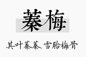 蓁梅名字的寓意及含义