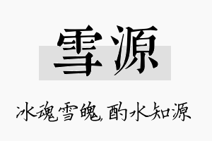 雪源名字的寓意及含义