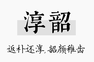 淳韶名字的寓意及含义