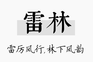 雷林名字的寓意及含义