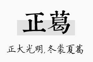 正葛名字的寓意及含义