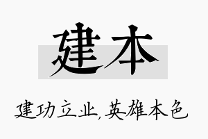 建本名字的寓意及含义