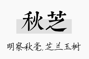 秋芝名字的寓意及含义