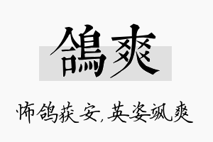 鸽爽名字的寓意及含义