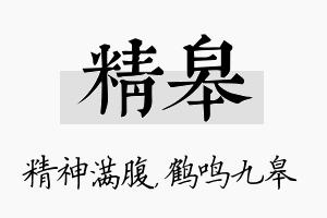 精皋名字的寓意及含义