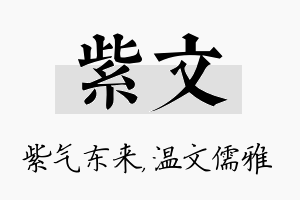 紫文名字的寓意及含义