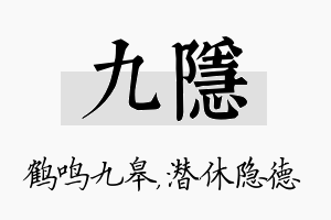 九隐名字的寓意及含义