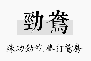 劲鸯名字的寓意及含义