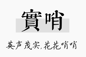 实哨名字的寓意及含义