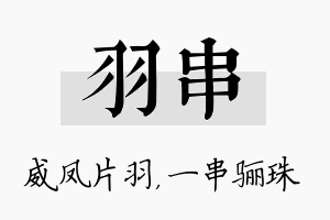 羽串名字的寓意及含义