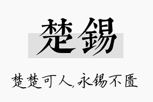 楚锡名字的寓意及含义