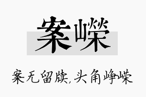 案嵘名字的寓意及含义