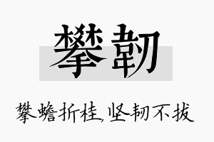 攀韧名字的寓意及含义