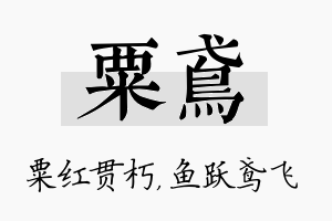 粟鸢名字的寓意及含义