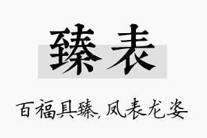 臻表名字的寓意及含义