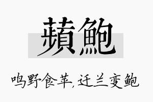 苹鲍名字的寓意及含义