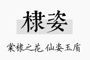 棣姿名字的寓意及含义