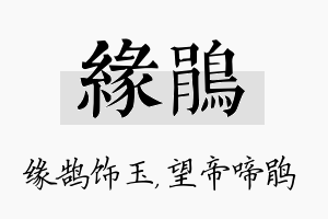 缘鹃名字的寓意及含义