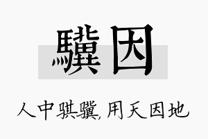 骥因名字的寓意及含义