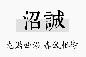 沼诚名字的寓意及含义