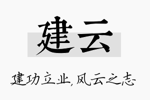 建云名字的寓意及含义