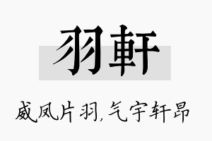 羽轩名字的寓意及含义