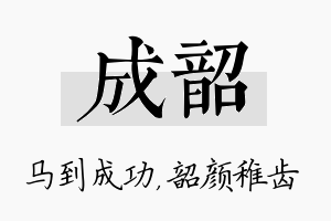 成韶名字的寓意及含义