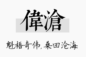 伟沧名字的寓意及含义