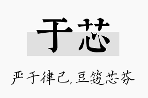 于芯名字的寓意及含义