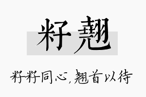 籽翘名字的寓意及含义