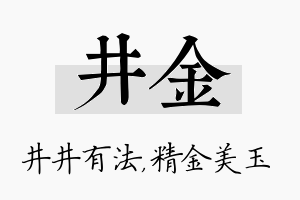 井金名字的寓意及含义